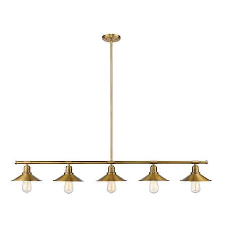 Z-Lite Casa 5 Light Island/Billiard, Factory Brass & Factory Brass 613-5L-FB